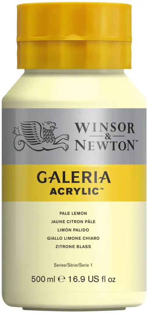 w&n galeria acrylic colour 500ml pale lemon