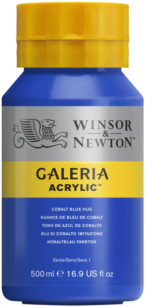 w&n galeria acrylic colour 500ml cobalt blue hue