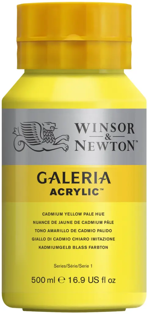 w&n galeria acrylic colour 500ml cad yell pale hu
