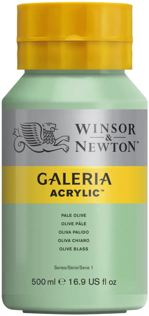 w&n galeria acrylic colour 500ml pale olive