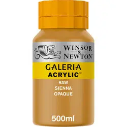 w&n galeria acrylic colour raw sienna opaque, 500ml 