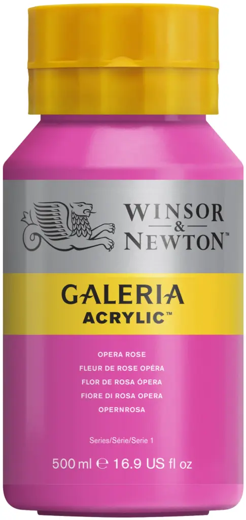 w&n galeria acrylic colour 500ml opera rose
