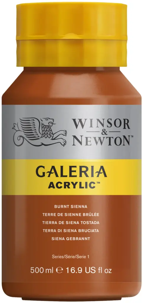 w&n galeria acrylic colour 500ml burnt sienna