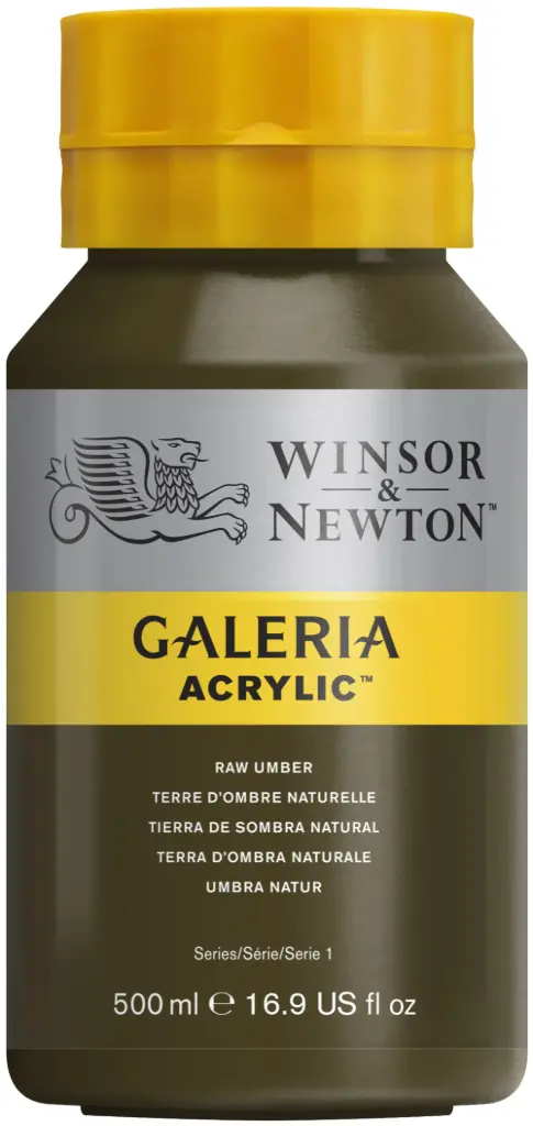 w&n galeria acrylic colour 500ml raw umber