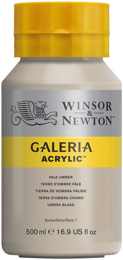 w&n galeria acrylic colour 500ml pale umber