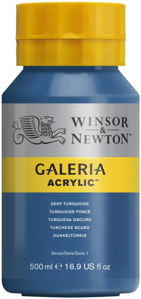 w&n galeria acrylic colour 500ml deep turquoise
