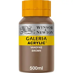 w&n galeria acrylic colour vandyke brown, 500ml 