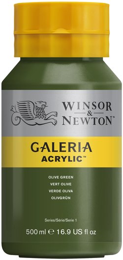 w&n galeria acrylic colour 500ml olive green