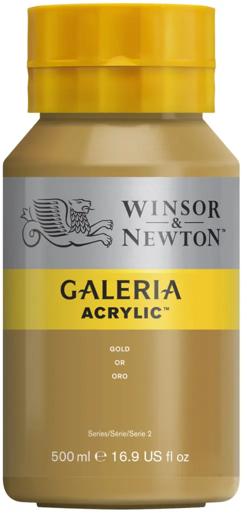 w&n galeria acrylic colour 500ml gold