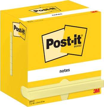 Post-It Notes, 100 Vel, Ft 76 X 127 Mm, Geel, Pak Van 12 Blokken