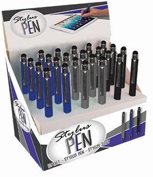 balpen stylus blauw/zwart/grijs