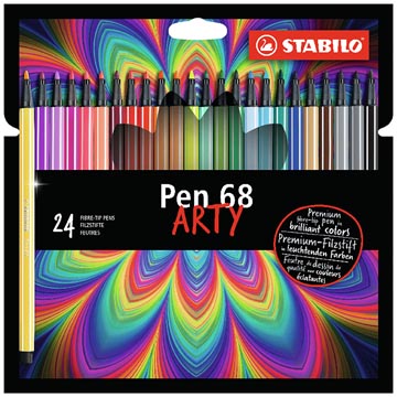 viltstift stabilo pen 68 arty etui 24 kleuren