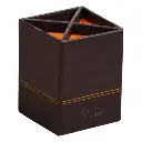 Rhodiarama pennenhouder in Italiaans kunstleer 8x8x11 cm - Zwart