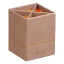 Rhodiarama pennenhouder in Italiaans kunstleer 8x8x11 cm - Taupe