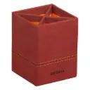 Rhodiarama pennenhouder in Italiaans kunstleer 8x8x11 cm - Oranje-rood