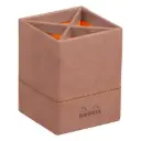 Rhodiarama pennenhouder in Italiaans kunstleer 8x8x11 cm - Bois-de-rose