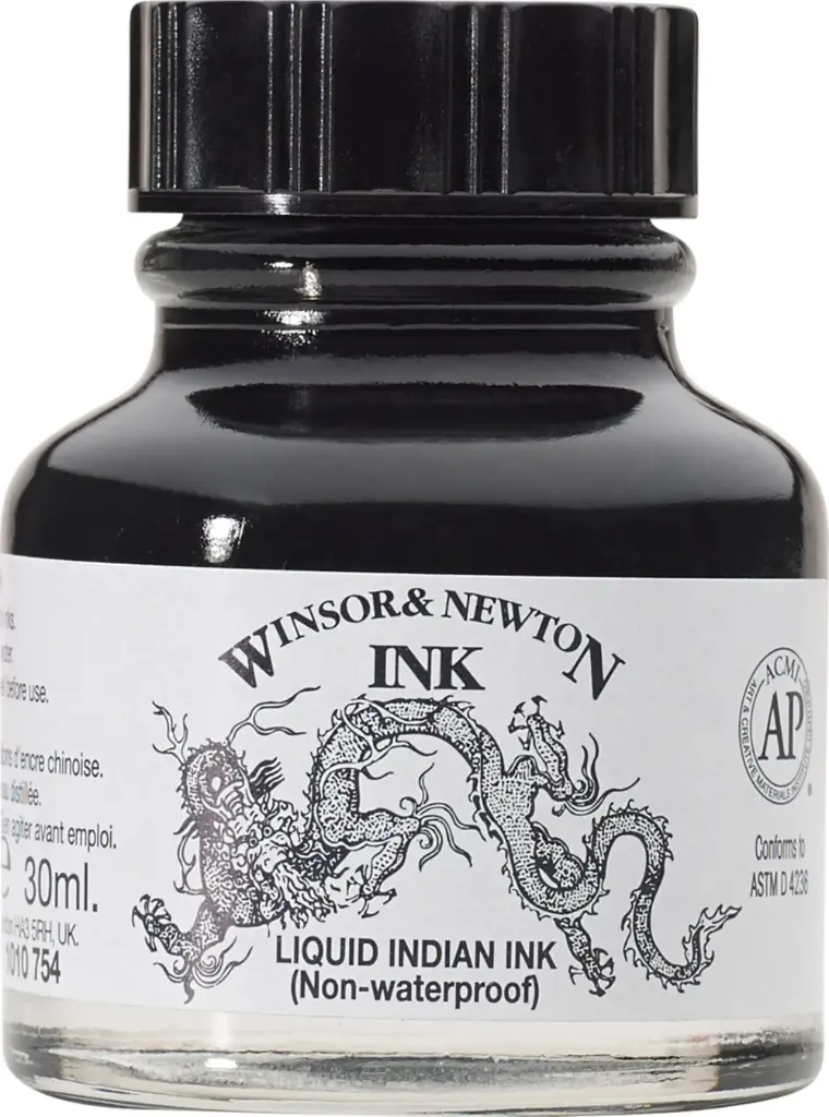 Winsor & Newton Drawing Ink 30ml Liquid Indian (zonder druppelaar)