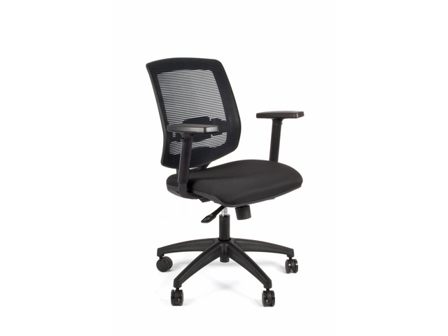 bureaustoel linea new malice 01, zwart, met 1d armleuning