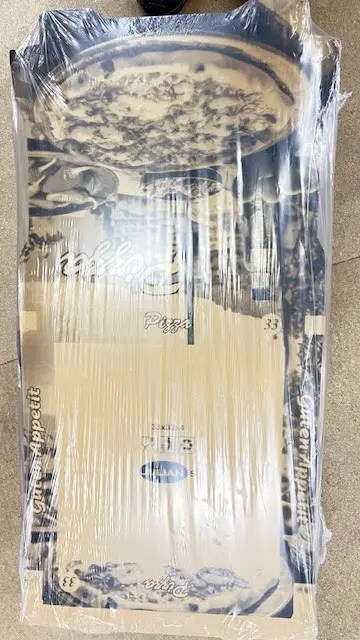 pizzadoos 33x33x4cm bruin met opdruk zwart, 100 stuks