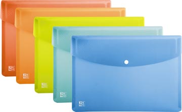 OXFORD URBAN DOCUMENTENMAP MET DRUKKNOP, formaat A5, uit PP, geassorteerde kleuren