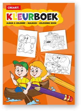 Creakit kleurboek Kids, A5, 24 keurplaten, kaft oranje