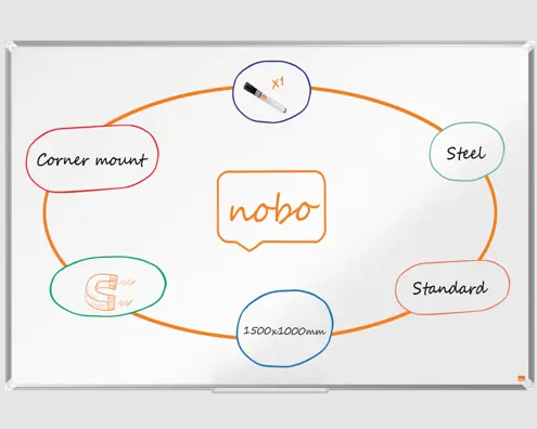 Nobo whiteboard Magnetisch Gelakt Staal 150X100Cm