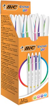Bic Balpen Cristal Up, Doos Met 20St In Geassorteerde Fun Kleuren