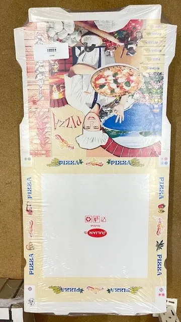 pizzadoos 32x32x4cm wit met opdruk, 100 stuks