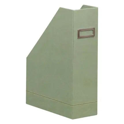 Rhodiarama tijdschriftenhouder in Italiaans kunstleer 10x25x31 cm - Celadon 