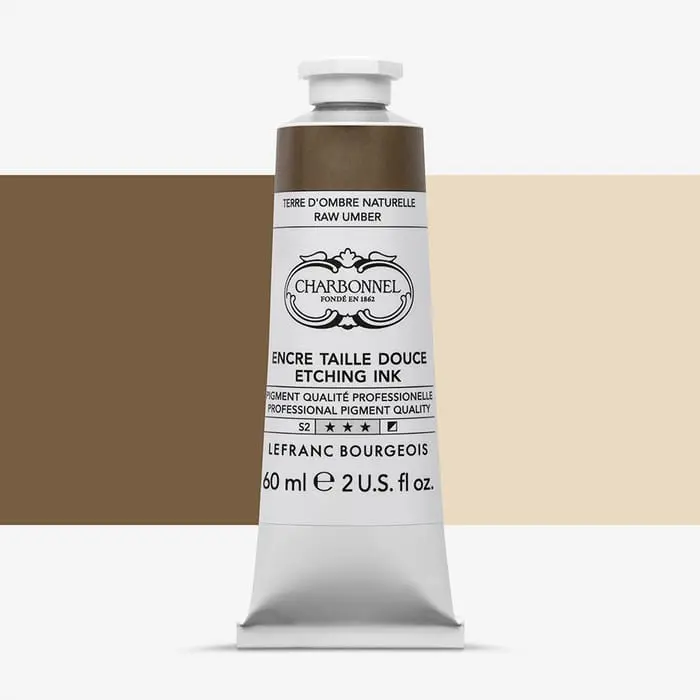 charbonnel etsinkt terre d'ombre naturelle (ongebrande omber), tube 60ml #331900