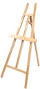 Atelier ezel Kangro voor doeken van 4,9 cm dik. Beukenhout. Tray 56x5cm. Ezel 61x151x90cm (b/h/d)