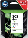 HP 303 ENVY PHOTO INKT (2) ZWART-KLEUR ST 200/165PAGINA'S