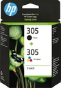HP 305 DJ INKT (2) ZWART-KLEUR 120/100PAGINA'S 2/2ML