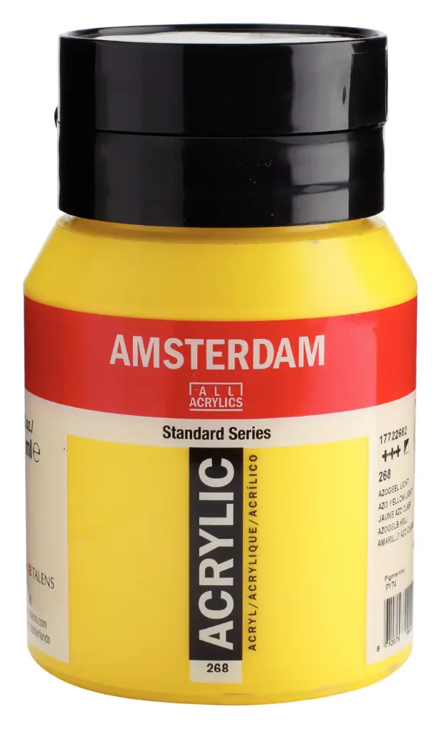 standard series acrylverf pot 500 ml azogeel licht 268