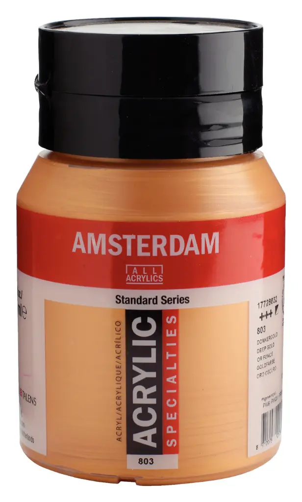 standard series acrylverf pot 500 ml donkergoud 803