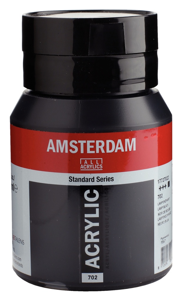 Standard Series acrylverf pot 500 ml Lampenzwart 702