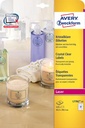 Avery Transparante Crystal Clear Etiketten Ft 63,5 X 38,1 Mm, 525 Etiketten, 21 Per Vel