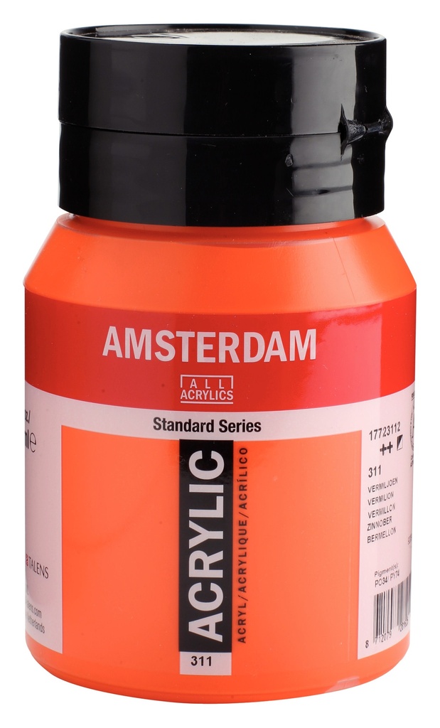 Standard Series acrylverf pot 500 ml Vermiljoen 311