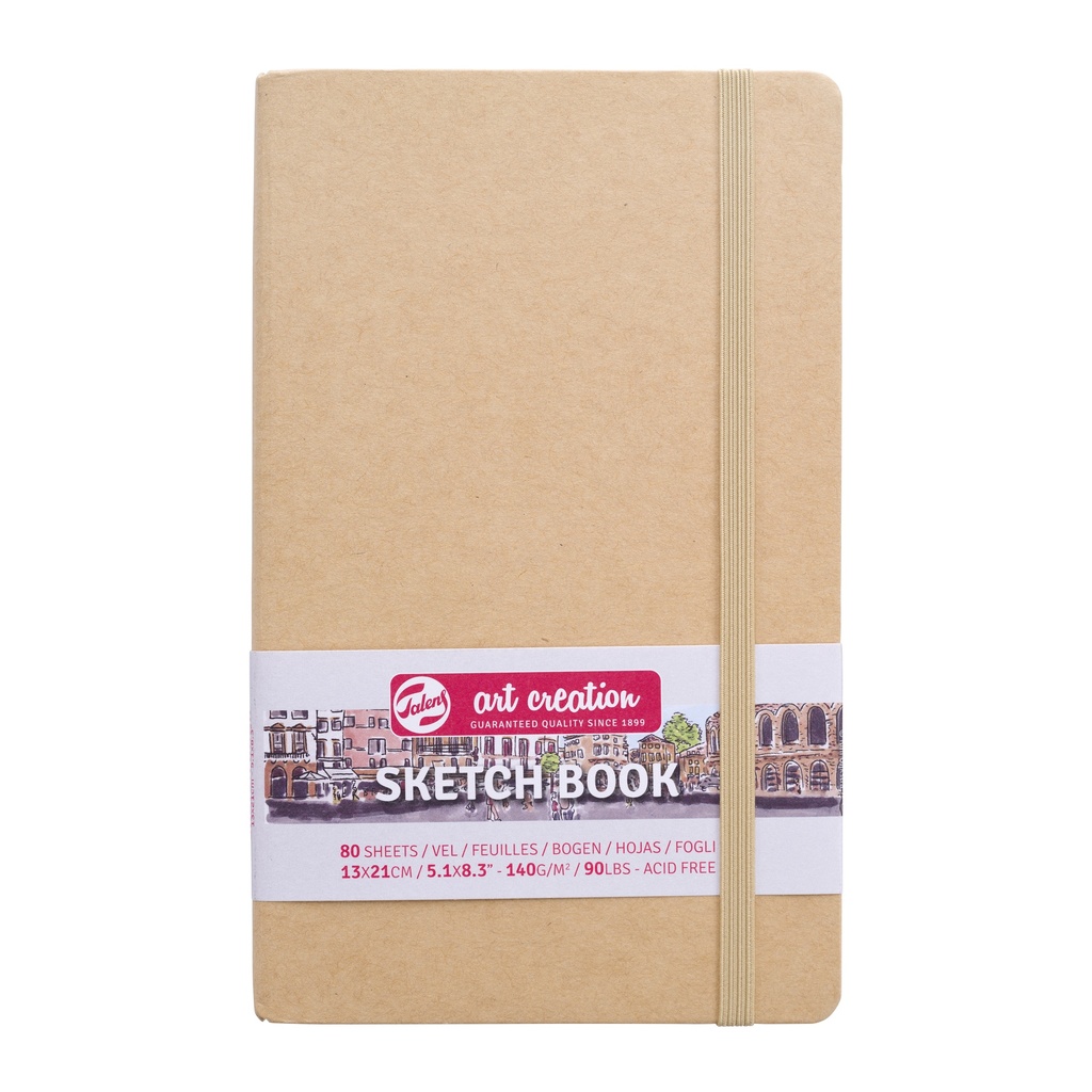 Schetsboek Kraftpapier Omslag 13 x 21 cm 140 g 80 Vellen