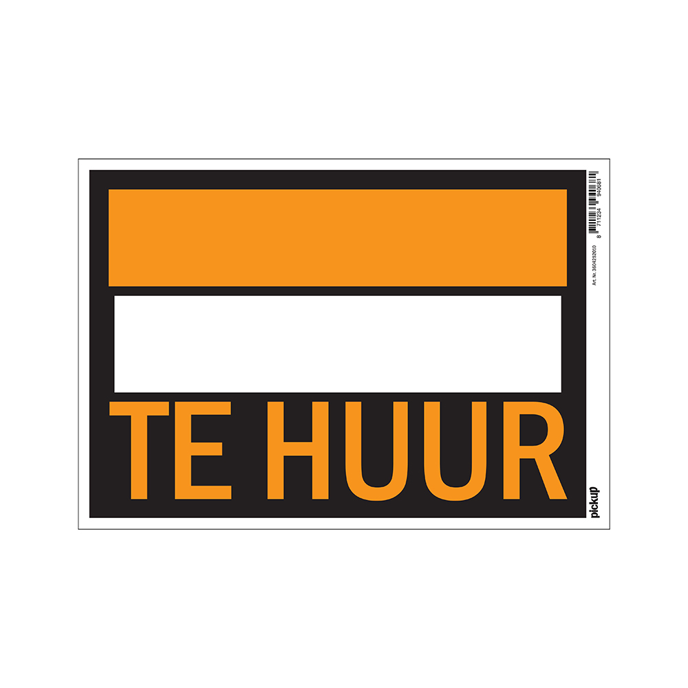 affiche te huur - 230x330 mm kunststof