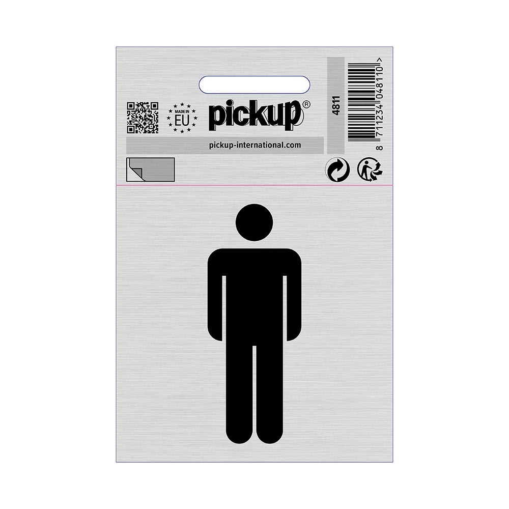 bord alulook dames/heren - 80x80 mm zelfklevend