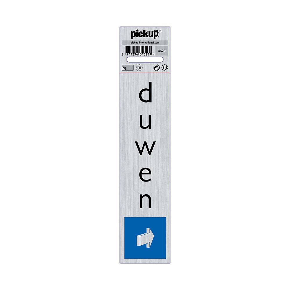 bord alulook duwen staand - 165x44 mm zelfklevend