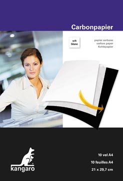 Kangaro Carbonpapier, Ft A4 (21 X 29,7 Cm), Wit, Pak Van 10 Vel