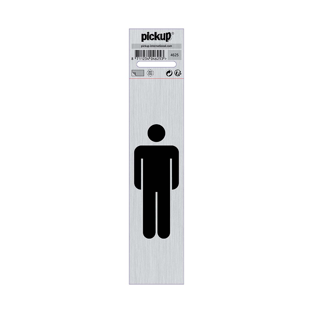 bord alulook heren symbool staand - 165x44 mm zelfklevend