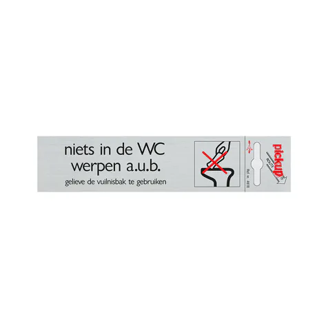 Bord alulook niets in de wc werpen - 165x44 mm zelfklevend