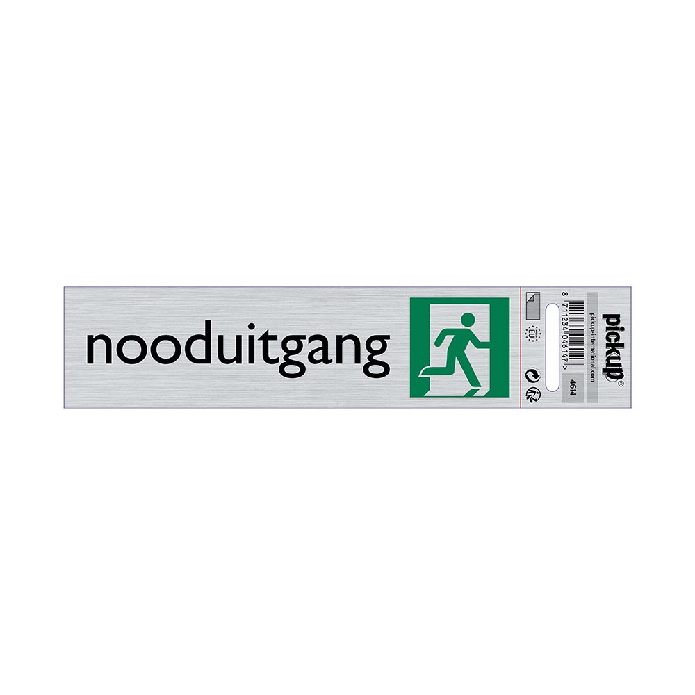 bord alulook nooduitgang - 165x44 mm zelfklevend