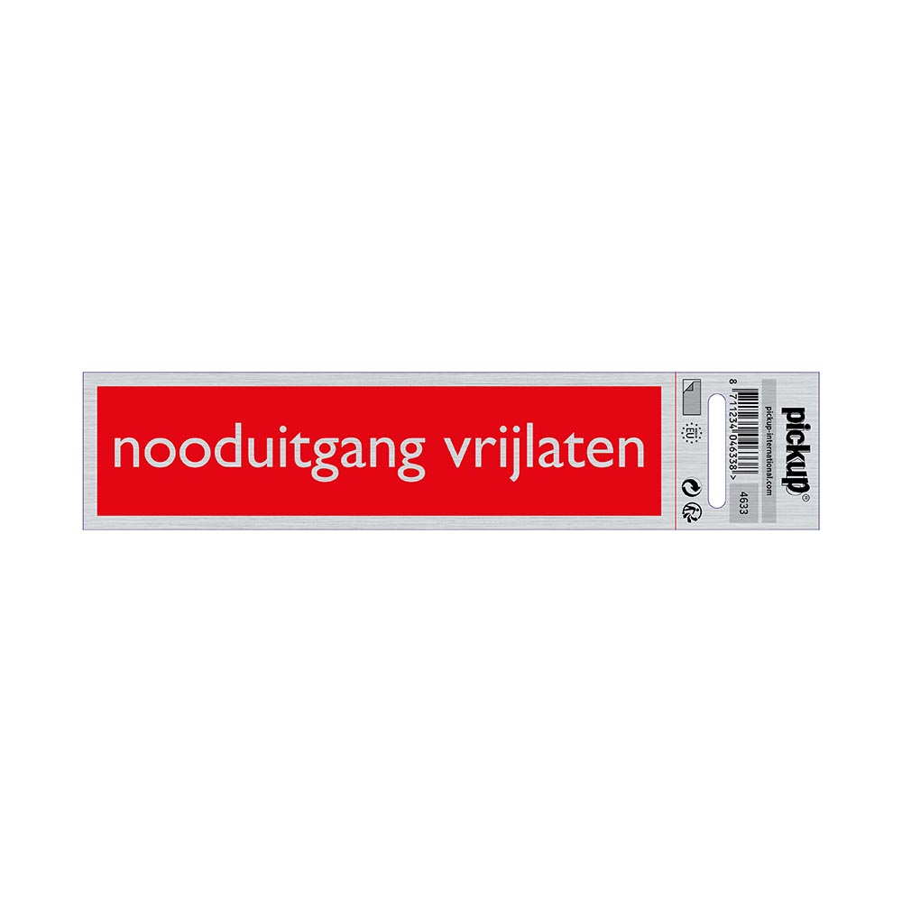 bord alulook nooduitgang vrijlaten - 165x44 mm zelfklevend