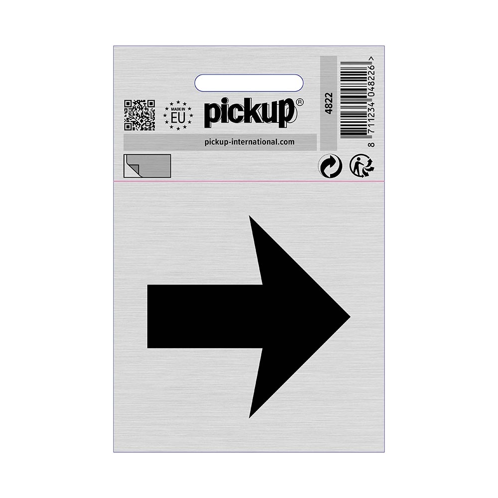 bord alulook pijl - 80x80 mm zelfklevend