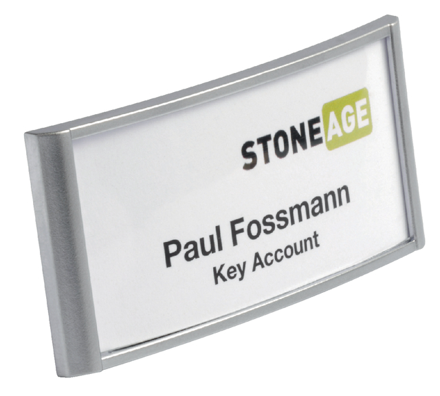 Badge Durable 8540 Classic Met Magneet 30X65Mm Zilvergrijs