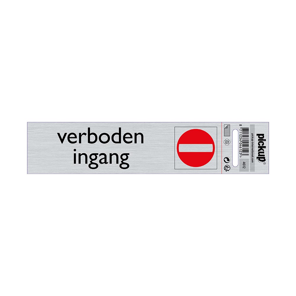 bord alulook verboden ingang - 165x44 mm zelfklevend